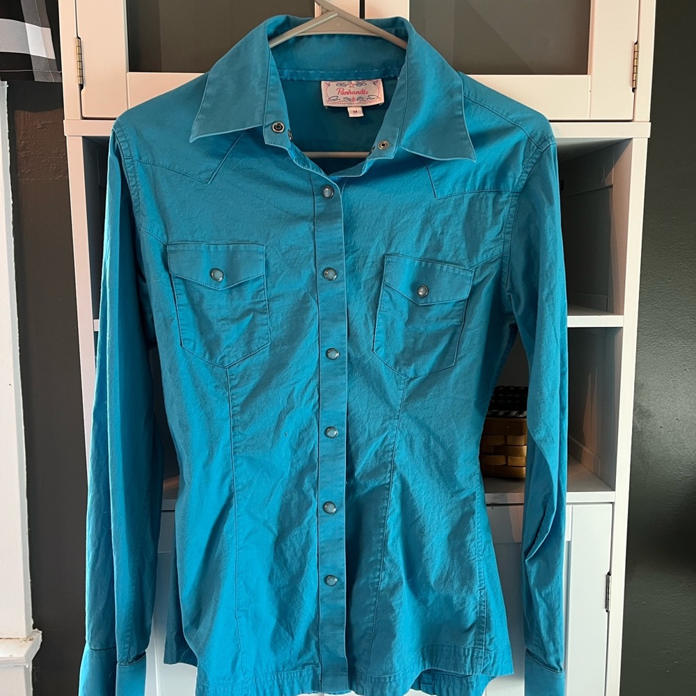 Women's Blue Button Down Shirt